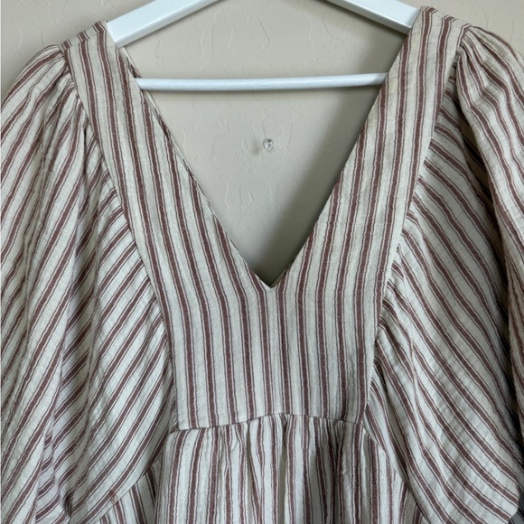 Every Women’s Striped Cotton Dolman Sleeve Boho Flowy Dress Striped Cream Medium - Picture 3 of 10